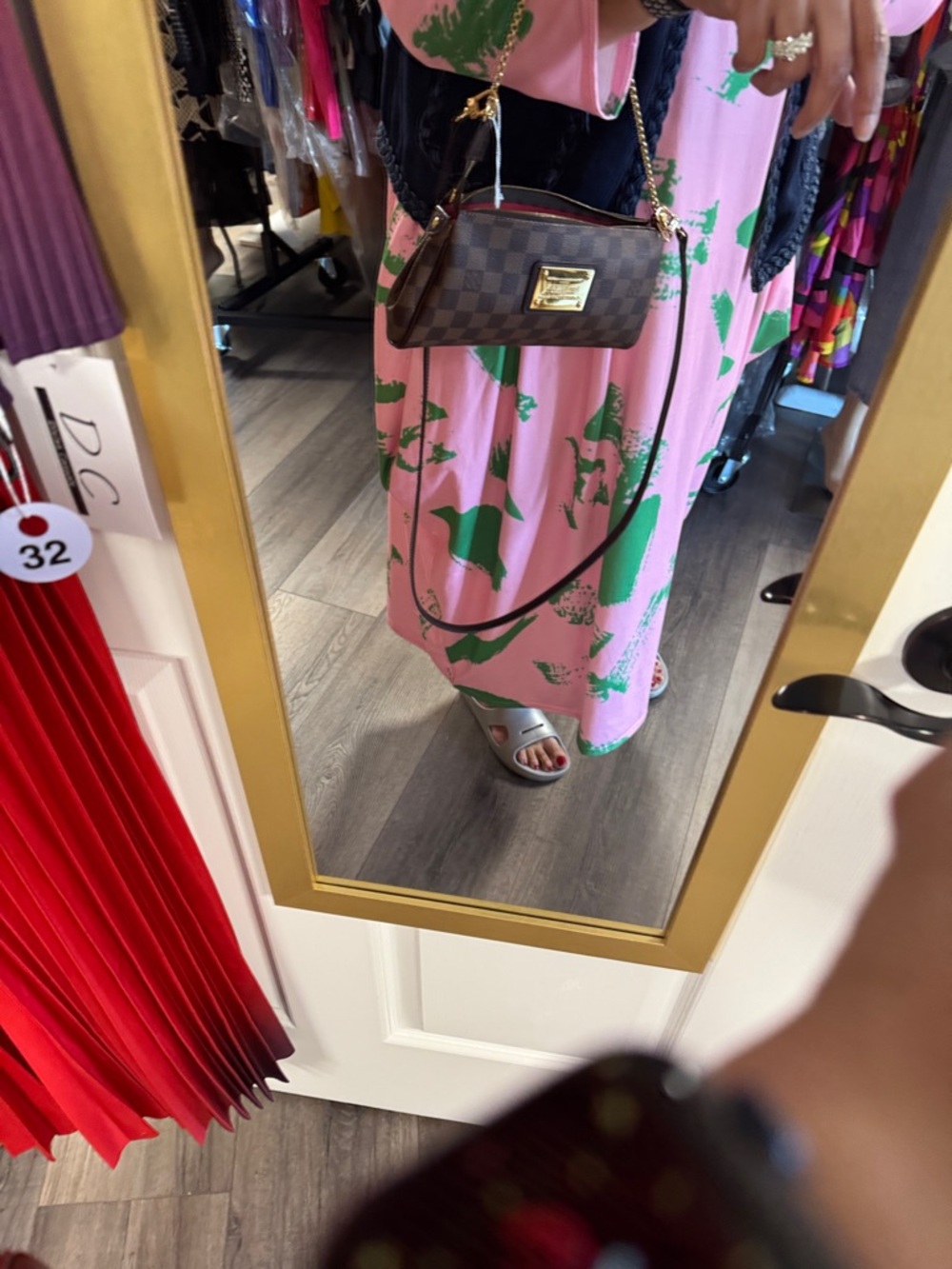 Louis Vuitton Brown Damier Ebene Gold-Trim Chain Pochette - Picture 10 of 15